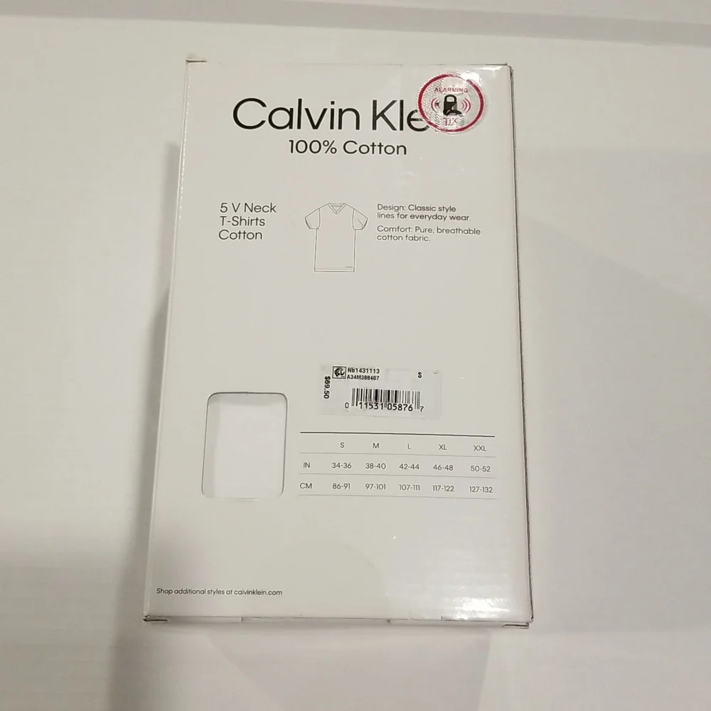 NWT Calvin Klein 5 Pack Cotton Classic Fit V Neck Undershirts sz Small